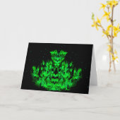 Das grüne Flammenmonster im Sternenhimmel Karte (Gelbe Blume)