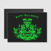 Das grüne Flammenmonster im Sternenhimmel Magnetkarte (Vorne/Hinten)