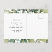 Das grüne Grün wird Sie mit einer Ehrenkarte bewun Ankündigungspostkarte (Rückseite)