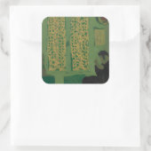 Das grüne Innere Quadratischer Aufkleber (Tasche)