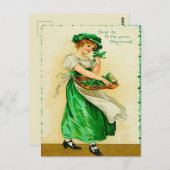 Das grüne Kleeblatt Vintag St. Patrick's Day Postkarte (Vorne/Hinten)