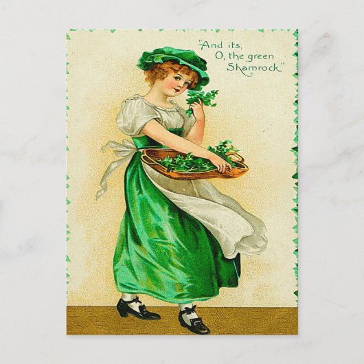 Das grüne Kleeblatt Vintag St. Patrick's Day Postkarte (Vorderseite)