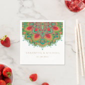 Das grüne Mandala-Hochzeitspapier Napkin Serviette (Beispiel)