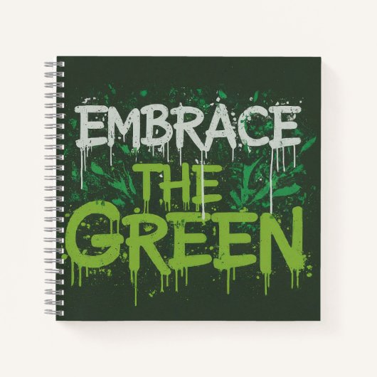 Das grüne Notebook einbinden Notizblock (Vorderseite)