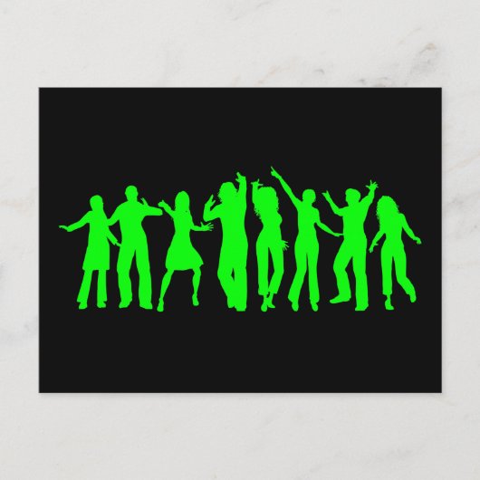 Das grüne Party Einladungspostkarte (Vorderseite)