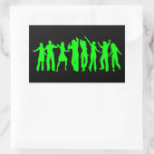 Das grüne Party Rechteckiger Aufkleber (Tasche)