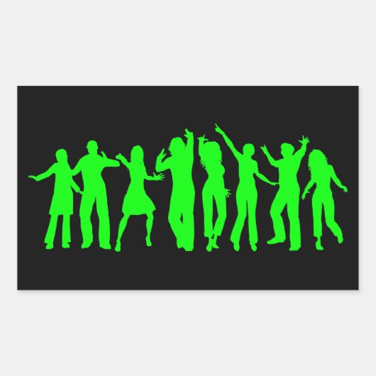 Das grüne Party Rechteckiger Aufkleber (Vorderseite)