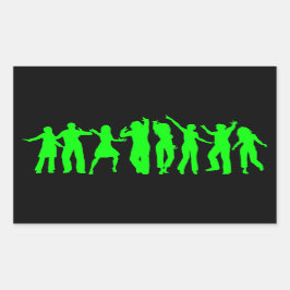 Das grüne Party Rechteckiger Aufkleber