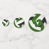 Das grüne Schwarze Team färbt das Kids Volleyball Konfetti (Vorderseiten)