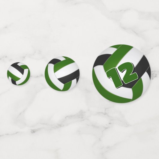 Das grüne Schwarze Team färbt das Kids Volleyball Konfetti (Vorderseiten)