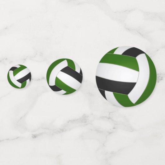 Das grüne Schwarze Team färbt das Kids Volleyball  Konfetti (Rückseiten)