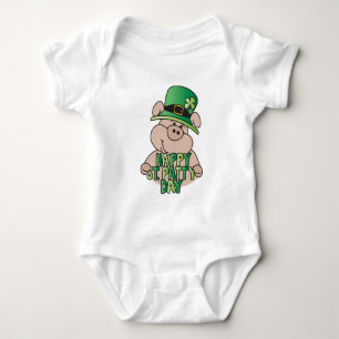 Das grüne Schwein glücklicher St- Patricktages! Baby Strampler