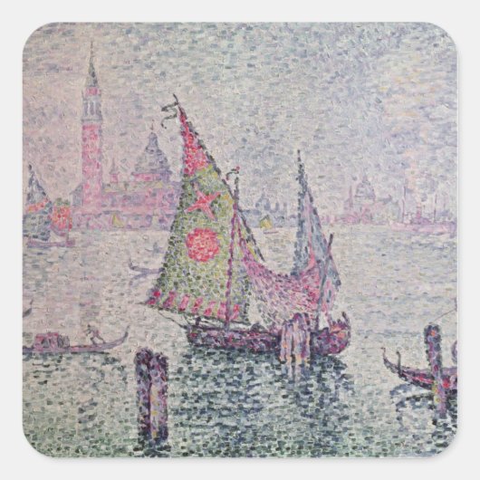 Das grüne Segel, Venedig, 1904 Quadratischer Aufkleber (Vorderseite)