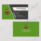 Das grüne Trapez des stilvollen einfachen zivilen Visitenkarte (Vorne/Hinten)