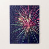 Das grüne und rosa Feuerwerk Puzzle (Vertikal)