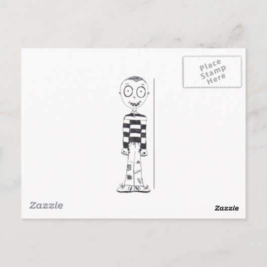 Das gruselige Herz-Mädchen Postkarte (Rückseite)