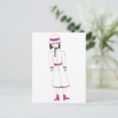 Das gruselige Mädchen mit Hut und Coat Postkarte (Stehend Vorderseite)