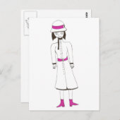 Das gruselige Mädchen mit Hut und Coat Postkarte (Vorne/Hinten)