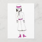 Das gruselige Mädchen mit Hut und Coat Postkarte (Vorderseite)