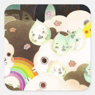 Das gute alte britische Wetter 2014 Quadratischer Aufkleber