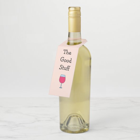 Das Gute an Weinglas Flaschenanhänger (Angewinkelt)