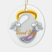 Das gute gegen schlechtes Ei Keramik Ornament (Links)