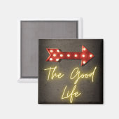 Das gute Leben Neonpfeil Magnet (Vorderseite/Rückseite)