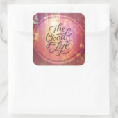 Das gute Leben Quadratischer Aufkleber (Tasche)