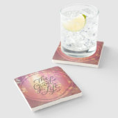 Das gute Leben Steinuntersetzer (Seitenansicht)