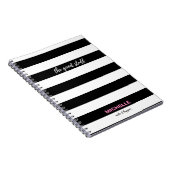 "Das Gute" Schwarz-Weiß-Streifen, Name Notizblock (Rechte Seite)