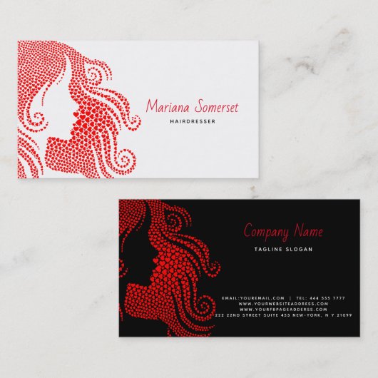 Das Haar vom Herzen Visitenkarte (Vorne/Hinten)