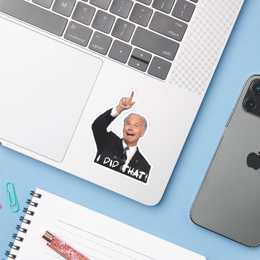 Das habe ich getan! aufkleber (Laptop mit iPhone)