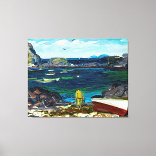 Das Hafen, Monhegan-Küste, Maine-Gemälde, Leinwanddruck