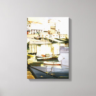 Das Hafenbecken /A Hafenbecken ,(Zu Coruña) ,(Zu Leinwanddruck