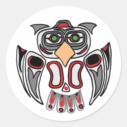Das Haida-Owl Runder Aufkleber (Vorderseite)
