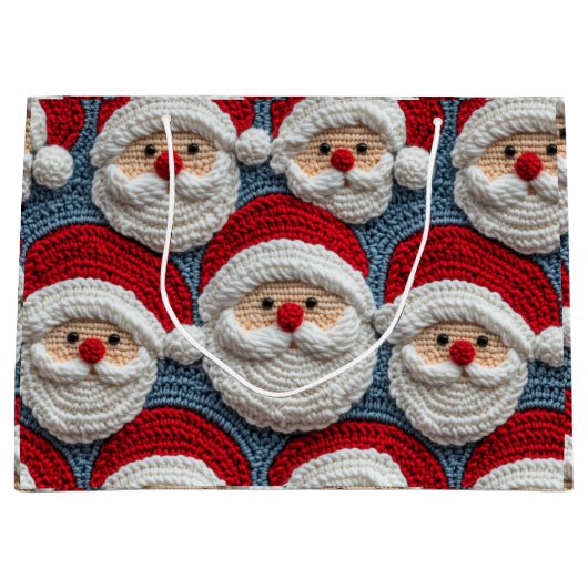 Das Häkelmuster des Weihnachtsmanns Große Geschenktüte (Vorderseite)