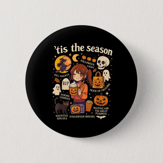 Das Halloween-Anime-Icons-Design der Saison Button (Vorderseite)