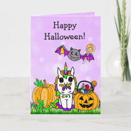 Das Halloween der Kinder glücklicher lila Karte