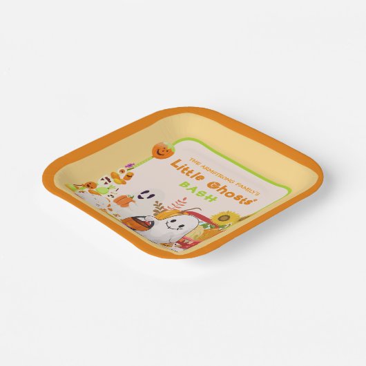 Das Halloween der Kleine Geister Pappteller (Gewinkelt)