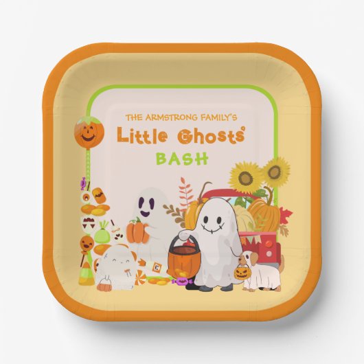 Das Halloween der Kleine Geister Pappteller (Vorderseite)