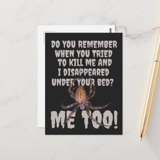 Das Halloween der Spinne Postkarte (Vorderseite/Rückseite Beispiel)
