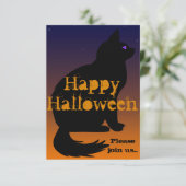 Das Halloween des Katzenauges laden ein Einladung (Stehend Vorderseite)