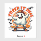 Das Halloween Ghost-Skaten-Mainboard wird echt lec Aufkleber (Blatt)