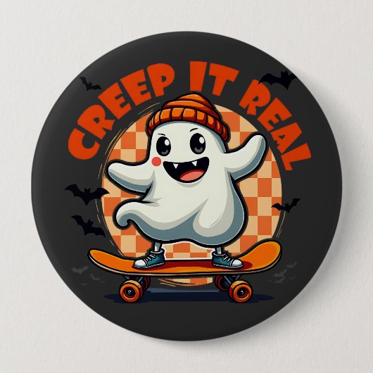 Das Halloween Ghost-Skaten-Mainboard wird echt lec Button (Vorderseite)