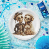 Das Halloween-Hochzeitspaar Pappteller (Party)