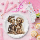 Das Halloween-Hochzeitspaar Pappteller (Party)