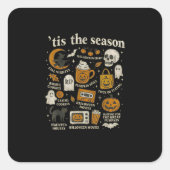 Das Halloween-Icons-Design der Saison Quadratischer Aufkleber (Vorderseite)