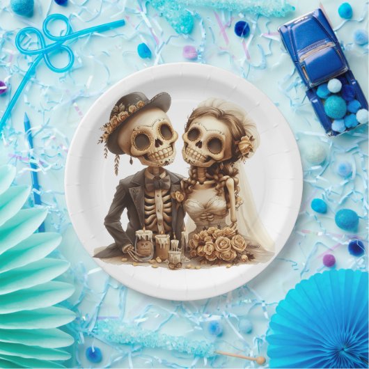 Das Halloween-Paar Pappteller (Party)