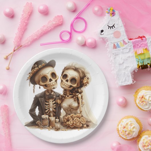 Das Halloween-Paar Pappteller (Party)