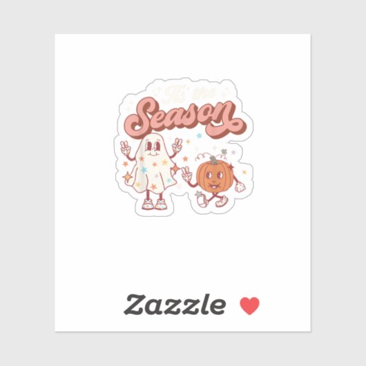 Das Halloween-Party der Saison Retro ist lustig gr Aufkleber (Blatt)